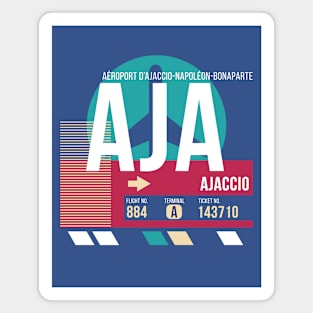 Ajaccio, Corsica (AJA) Airport Code Baggage Tag E Magnet